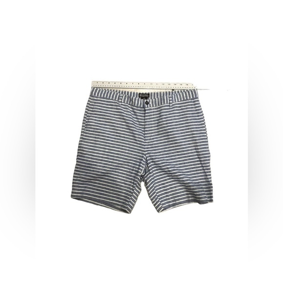 Michael Kors Mens Linen Blend Chino Shorts Blue White Striped 36 - Picture 3 of 10